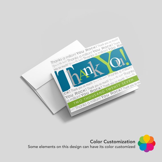 thank you card with customizable text area